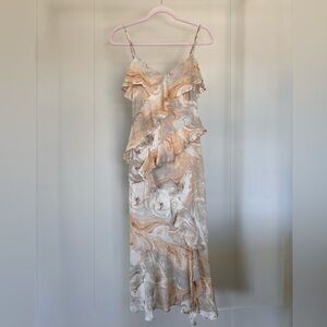 Blu Pepper Asymmetrical Marble Print Dress